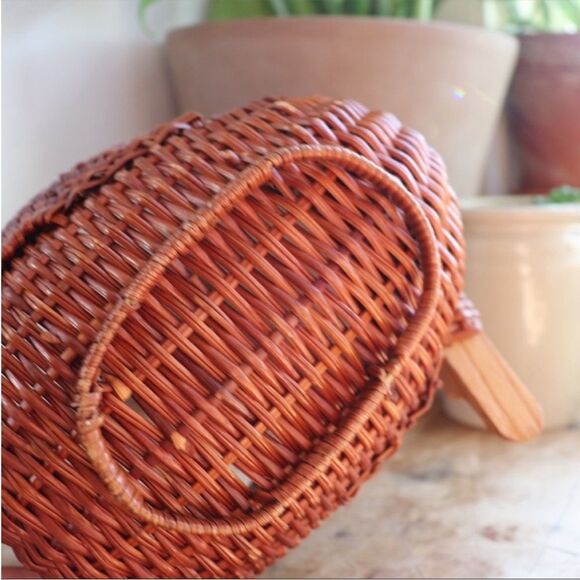Vintage Wicker Swan Planter Basket Decoration Brown - Picture 9 of 9